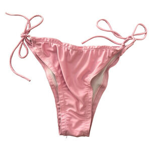 LIGHT PINK RUFFLE TIE SIDE BIKINI BOTTOM